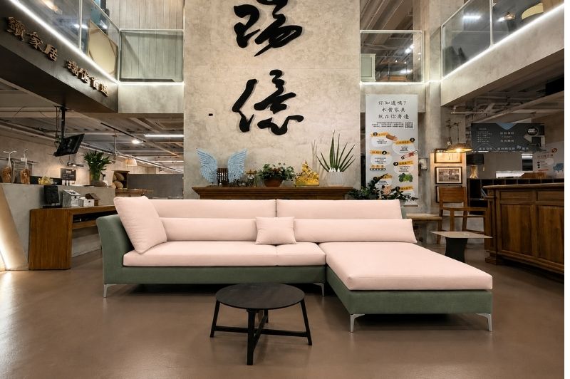 超深座雙色L型沙發 圖2