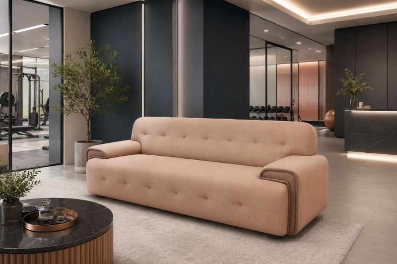 義式圓潤拉扣沙發