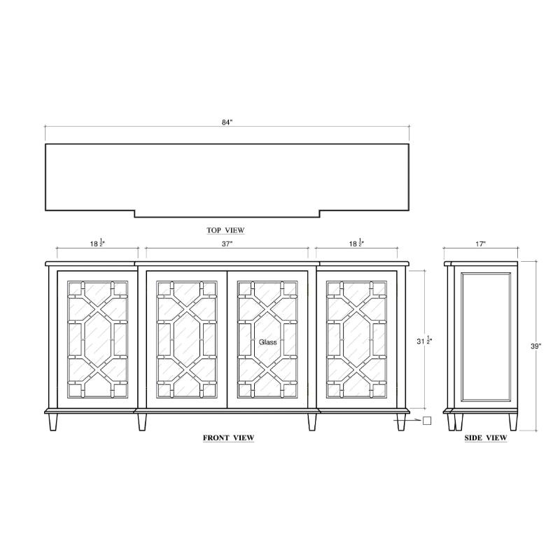 Grosvenor Credenza w/ All Glass Door 76769 展示櫃 圖5