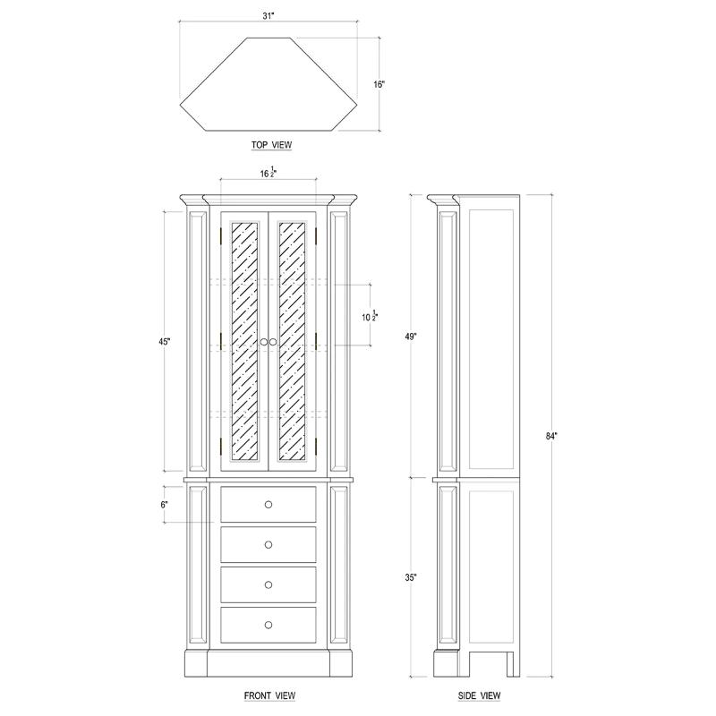 Jefferson Corner Cabinet 26825 展示櫃 圖5