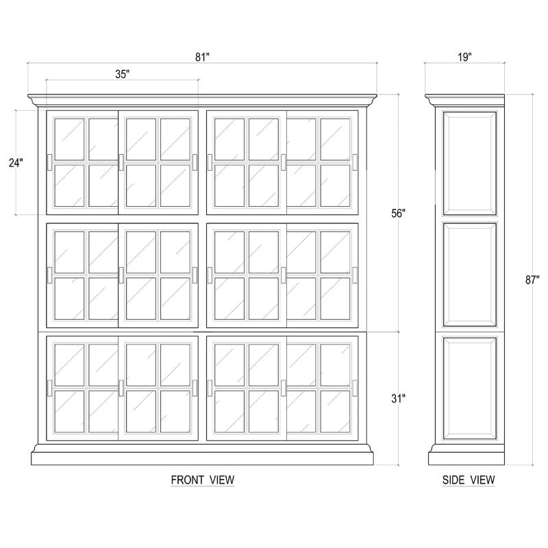 English Bookcase 2 Column 23571 展示櫃 圖4