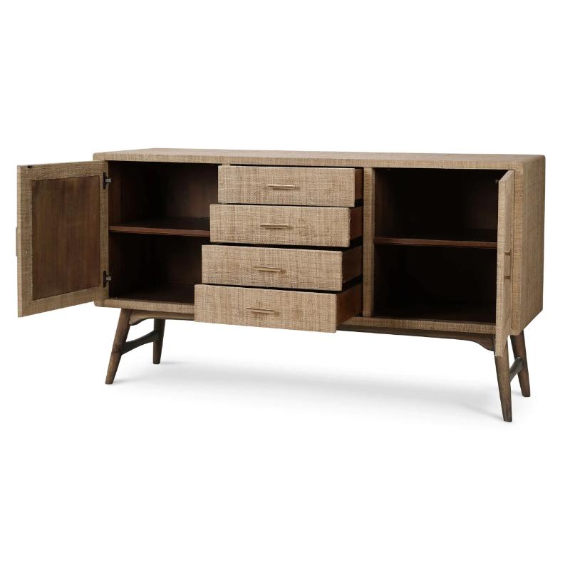 Pierre Mid Century Buffet/Media w/ Raffia 28103 電視櫃 圖5