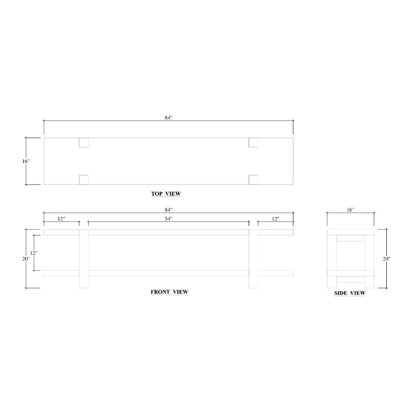 Tuscan Rustic Distressed 84 Teak Media Console - Teak 85282 電視櫃 圖2
