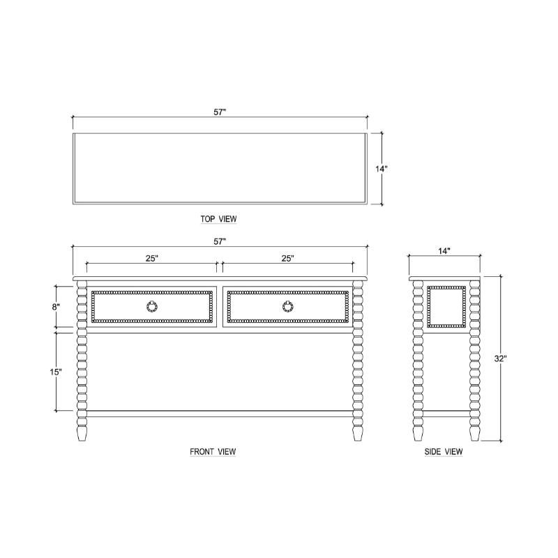Cholet Console Table w/ 2 Drawers 28430 玄關櫃 圖6