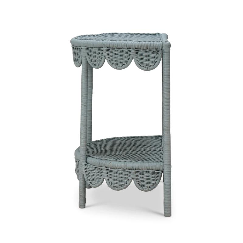 Scalloped Half Round Rattan Side Table 28521 茶几 圖2